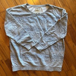 Kavu Live Well Pullover Crewneck Sweatshirt Womens Size Large Heather Grey